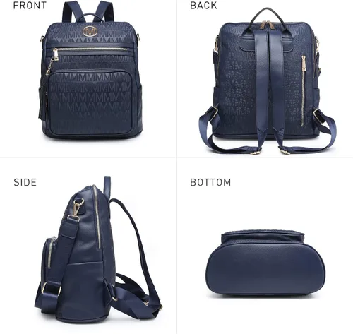 Vista 41 de MKP COLLECTION Mochila de moda para mujer, bolsa convertible grande para mujer, mochila de viaje, bolsa de hombro, juego de 2 piezas con borla, Beige