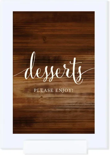 Vista 27 de Andaz Press Letreros enmarcados para fiesta de boda, impresión de madera rústica, 4 x 6 pulgadas, cartel de cesta de baño, 1 paquete, incluye marco