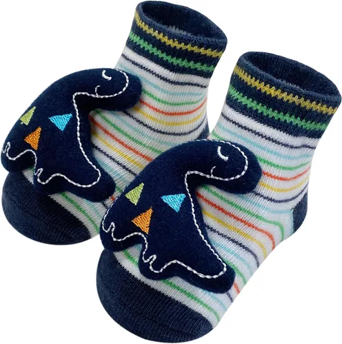 Vista 4 de PUPPET Calcetines de traqueteo para bebé, botines de algodón, juego de regalo (3 unidades) para 0-6 meses