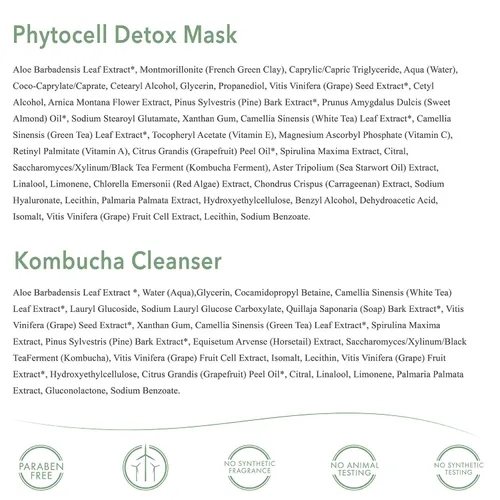 Vista 7 de emerginC Set de cuidado facial con gel hidratante activo (1.6 onzas, 1.7 fl oz), tóner de espirulina (4 onzas, 4.1 fl oz), lavado limpiador Kombucha