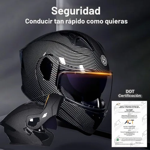 Vista 2 de Casco de motocicleta Bluetooth modular aprobado por DOT con visera doble, cara completa, abatible, integrado, cascos de motocicleta con visera