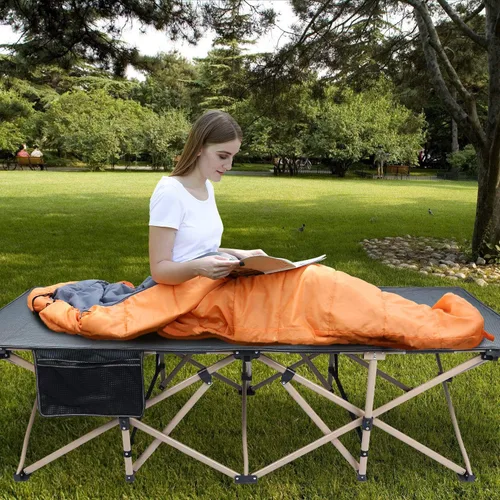 Vista 7 de REDCAMP Catres de Campamento de Tamaño Grande para Adultos 500lbs, 33.5'' Catres para Dormir Extra Anchos y Altos Resistentes, Catres XL Portátiles