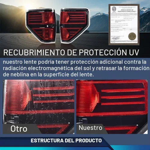 Vista 6 de PIT66 Conjunto de faros y luces traseras para Ford F150 2009-2014