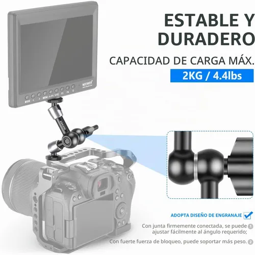 Vista 2 de NEEWER Brazo mágico de fricción articulado ajustable de 15 cm con tornillo de 1/4 en ambos extremos, compatible con jaula SmallRig, flash/luz
