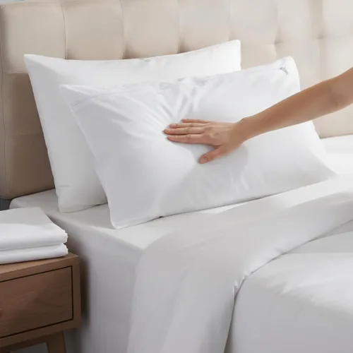 Vista 4 de Pillowcase, Double-Layer Zippered , White 48x74 cm