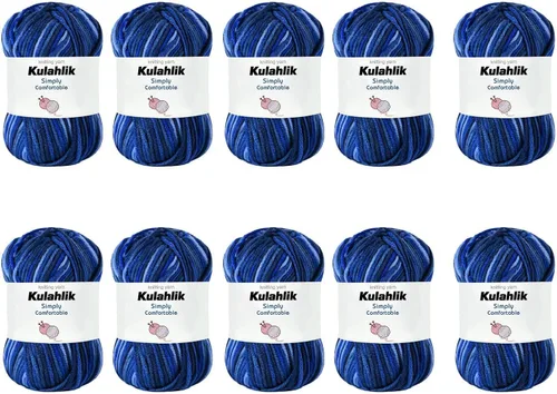 Vista 80 de 50g (1x50g) Hilo Acrílico para Crochet y Tejido, Hilo Degradado Colorido, 1 Rollo de Madejas, Hilo Acrílico Multicolor, Perfecto para Proyectos