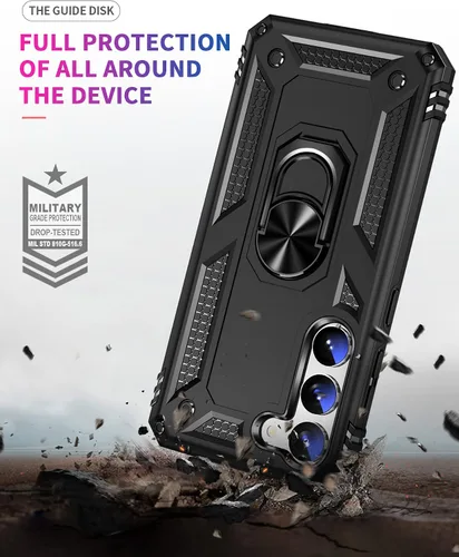 Vista 5 de ADDIT Funda S23 para Samsung Galaxy S23 de 6.1 pulgadas, con anillo de soporte, soporte ajustable, grado militar, protección resistente, a prueba