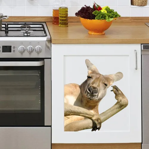 Vista 21 de Calcomanías de pared de gallina de pollo, divertidas calcomanías de pared para decoración de habitación, lindas calcomanías de pared de cabeza