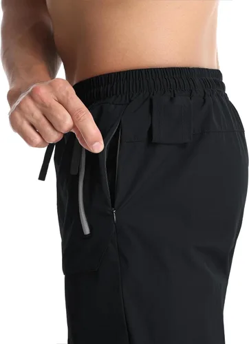 Vista 3 de Suwangi Pantalones cortos deportivos para hombre, de secado rápido, pantalones cortos de entrenamiento para hombre, ligeros, deportivos