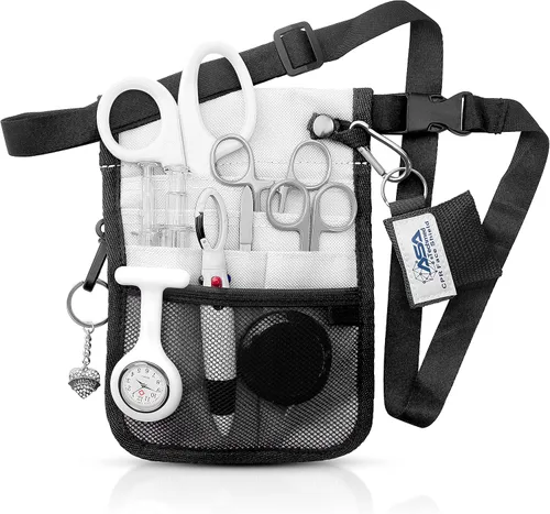 Vista 13 de ASA TECHMED Cinturón de enfermería – Kit completo de utilidad para cinturón médico, Pro Pack organizador de bolsillo bolsa de cadera para EMT, CNA