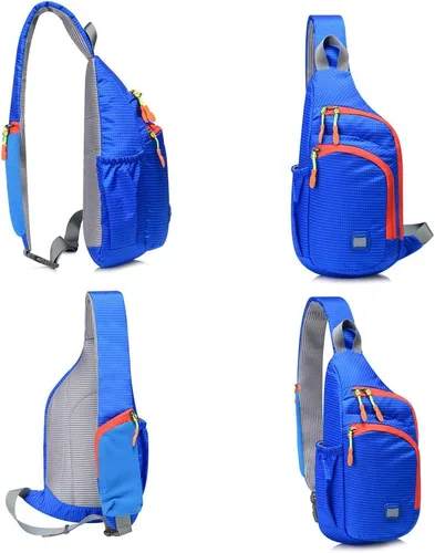 Vista 6 de Peicees Mochila pequeña tipo bandolera impermeable unisex bolsa de hombro cruzada en el pecho