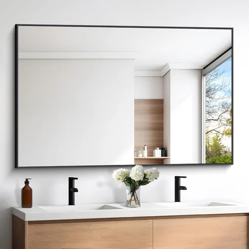 Vista 50 de DESBING 16"x20" Bathroom Mirror for Over Sink, Black Framed Wall Mirror Negro