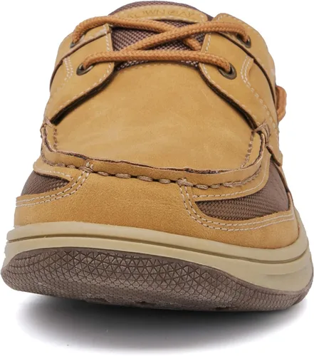 Vista 4 de Zapatos casuales para hombre - Zapatos de barco cómodos de espuma viscoelástica duradera para hombre, suela de goma, piel sintética y cordones