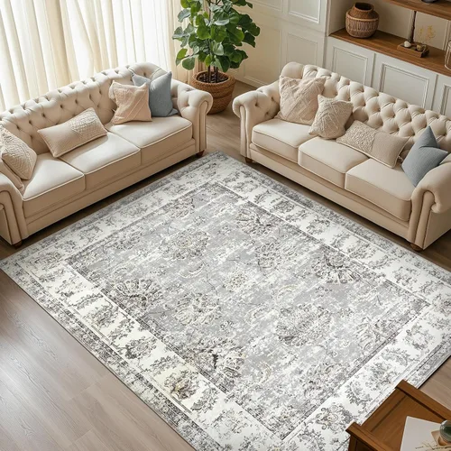 Vista 58 de jinchan Fiora - Alfombra lavable de área pequeña, alfombra de entrada floral de medio círculo de 2 x 3, tapete de media luna de pelo bajo, suave