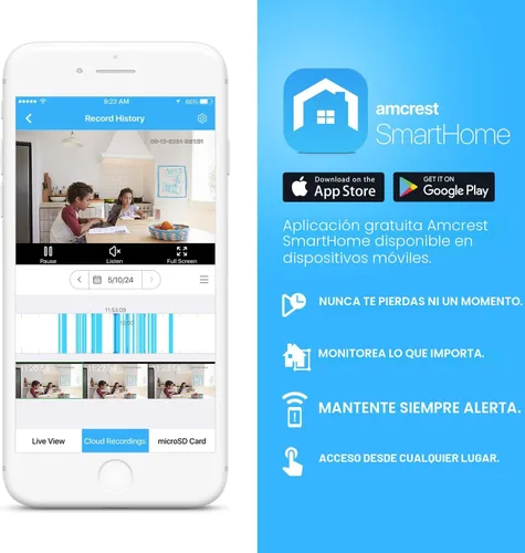 Vista 8 de Amcrest Cámara WiFi 1080P para interiores, cámara de niñera, cámara para perros, monitor de sonido y bebé, detección de personas y mascotas