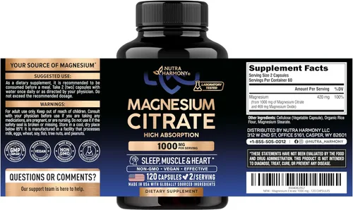 Vista 3 de Suplemento de citrato de magnesio y menopausia