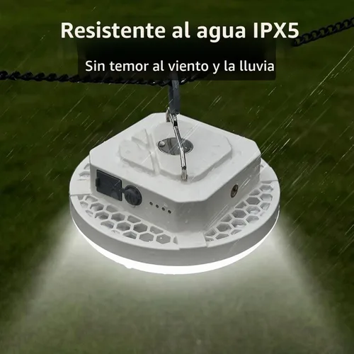 Vista 7 de 2 luces colgantes recargables de 4000 lm con imán 4 modos de iluminación, linterna LED portátil ultra brillante, LED impermeable IPX5