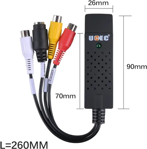 Vista 6 de UCEC Convertidor RCA a USB, dispositivo de tarjeta de captura de audio y video USB 2.0 para PC, convertidor de video analógico a digital