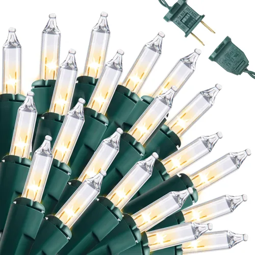 Vista 10 de Joiedomi Guirnalda de luces de Navidad transparentes para interiores, 100 unidades, mini luces blancas para exteriores, decoración de 19.4 pies