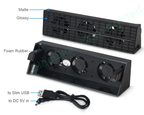 Vista 4 de ElecGear Ventilador de refrigeración automática para PS4 Slim enfriador USB externo con sensor de temperatura automático controlado radiador