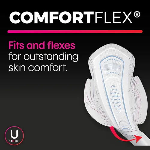 Vista 3 de U by Kotex CleanWear Almohadillas ultrafinas con alas, absorción pesada, 14
