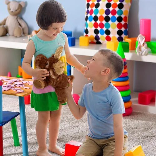 Vista 6 de DolliBu - Peluche de alce ponedor, suave peluche abrazable, adorable regalo de vida silvestre para niños y adultos, 9.5 pulgadas