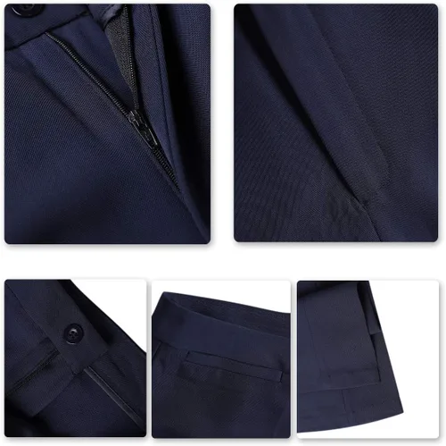 Vista 14 de YUNCLOS Conjunto de chaqueta y pantalones de 1 botón para mujer