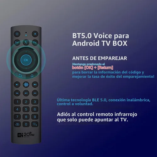 Vista 8 de G20BTS Plus Wireless Bluetooth 5.0 Control remoto retroiluminado por voz Soporte 2.4G Giroscopio USB IR Learning Control remoto para Android TV Box