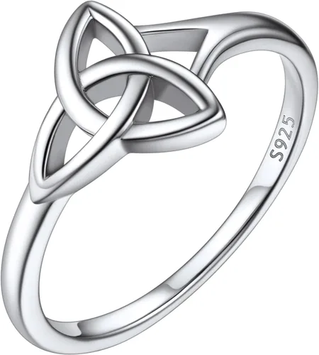 Vista 13 de ChicSilver Anillo Claddagh con nudo celta, plata de ley 925, anillos irlandeses 05. Claddagh-Oro