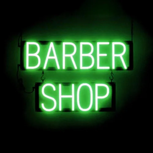 Vista 24 de SpellBrite Letrero LED Neon BARBER SHOP para negocios - Blanco, 24" x 15