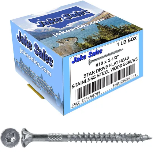 Vista 13 de 8 x 1 revestimiento exterior recubierto de bronce, tornillo de madera multiusos compatible con ACQ, cabeza plana Torx/Star Drive de 1 libra, 288