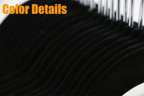 Vista 7 de Paquete de 50+10 perchas de terciopelo antideslizantes para ropa para trajes, perchas para ahorrar espacio, 15 ~ 20 libras, resistentes de 17.5 Negro