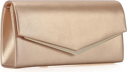 Vista 4 de Bolso de noche para mujer, de cuero vegano, bolso de mano clásico elegante