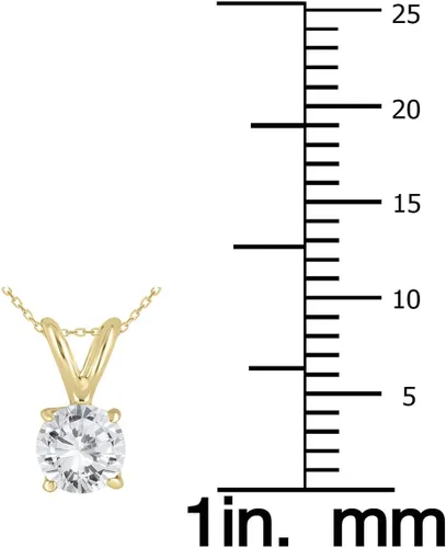 Vista 4 de SZUL 1 Carat Diamond Pendant and Earring Matching Set Available in 14K Yellow and White Gold