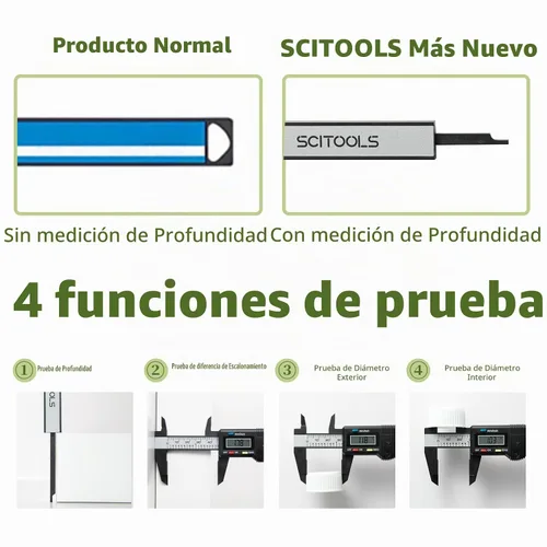 Vista 3 de Calibrador Digital Pequeño de 0 a 4 pulgadas, Mini Herramienta de Medición, Calibrador Micrómetro con Función de Apagado Automático, Intercambiable