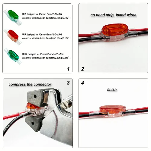 Vista 3 de Conector de empalme de cable JXR-U1R, utilizado como conector resistente a la corrosión y a prueba de humedad para conexión de cable de corriente