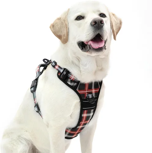 Vista 54 de PUPTECK Arnés sin tirones para perro, tamaño pequeño, ajustable, reflectante, con asa, de fácil control, cómodo y suave acolchado para perros Negro
