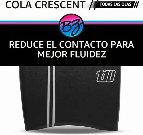 Vista 4 de BZ BodyBoards - T-10 Progressive Series Bodyboard - HDPE Slick - Crescent Tail - Núcleo PHUZION - Cubierta de 8 libras