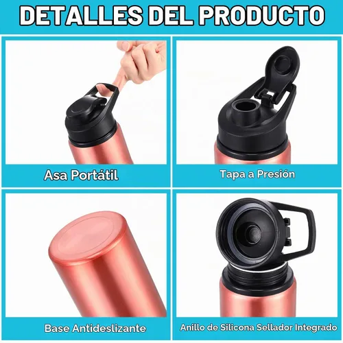 Vista 4 de Eaasty - Paquete de 16 botellas de agua de aluminio de 17 onzas con tapas a
