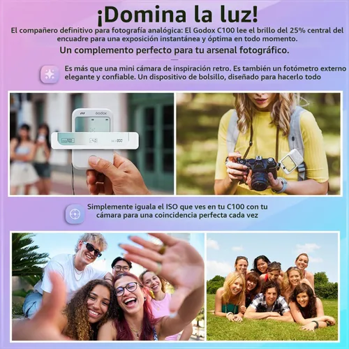 Vista 3 de Godox C100KIT - Kit de cámara compacta sin pantalla con visor transparente, foto y video multiaspecto, tomas de inspiración analógica, medidor