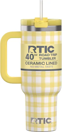 Vista 60 de RTIC Vaso Tumbler de Viaje por Carretera de 30 oz con Doble Pared Revestido de Cerámica Aislado Taza Portátil de Café de Viaje de Acero Inoxidable