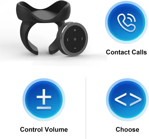 Vista 2 de UltraConnect - Botón de control inalámbrico Bluetooth multimedia con funcionalidad Selfie - Compatible con iPhone y Android - Perfecto para volante