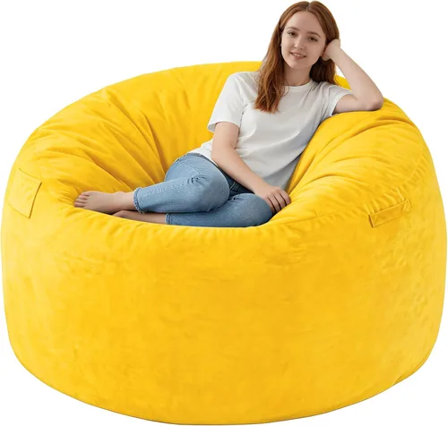 Vista 60 de Silla de Puf de 2 pies, Sillas de Puf Cómodas con Relleno de Espuma Viscoelástica, Sofá de Puf Esponjoso con Cubierta de Terciopelo Holandés, Sillas
