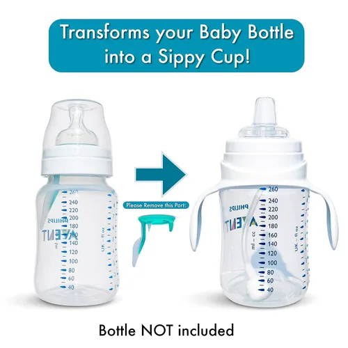 Vista 4 de Kit de conversión de vasos para biberones anticólicos Philips Avent, paquete de 2 Soft Food Grade Silicone Spout Nipples, Weighted Straw, Bottle