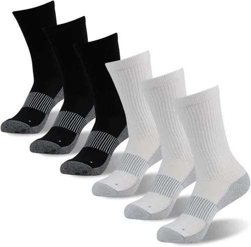 Vista 12 de FOOTPLUS Calcetines de compresión de cobre para senderismo, unisex, con suela acolchada y soporte de arco atlético, calcetines para correr 01# 6