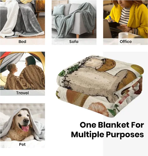 Vista 7 de Manta de Hongos Regalos para Mujeres Manta de Franela de Vellón de Hongos Suave y Acogedora para Todas las Estaciones para Sofá Sillón Decoración