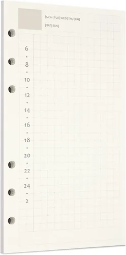 Vista 51 de Zelten 1 paquete A5 de 80 hojas/160 páginas 4 en 1 rayado cuadrado punteado en blanco hojas sueltas perforadas papel de repuesto de papel