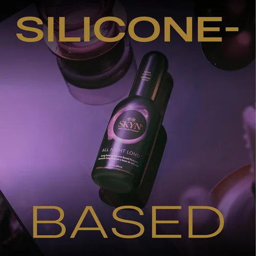 Vista 5 de SKYN Lubricante de larga duración a base de silicona para toda la noche (2.7 onzas) para hombres, mujeres y parejas, seguro con preservativos