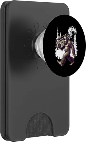 Vista 8 de Funny Retro Bigfoot Boombox 80s Hip Hop Sasquatch Vintage PopSockets Adhesive PopGrip