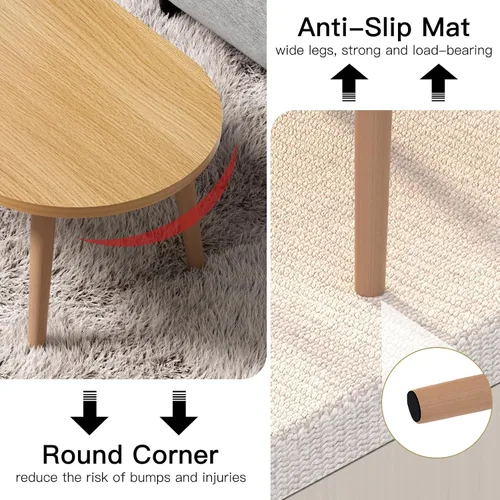 Vista 5 de Mesa de centro pequeña para espacio pequeño, mesa baja con patas de madera maciza, mesa de pie para sentarse en el suelo, mesa de centro japonesa